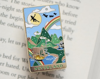 Neverland landscape pin - literary landscape lapel pin for book lovers and children at heart