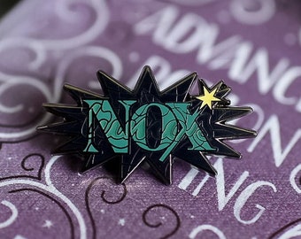 Nox spell enamel pin glow in the dark for lovers of witchcraft and wizardry