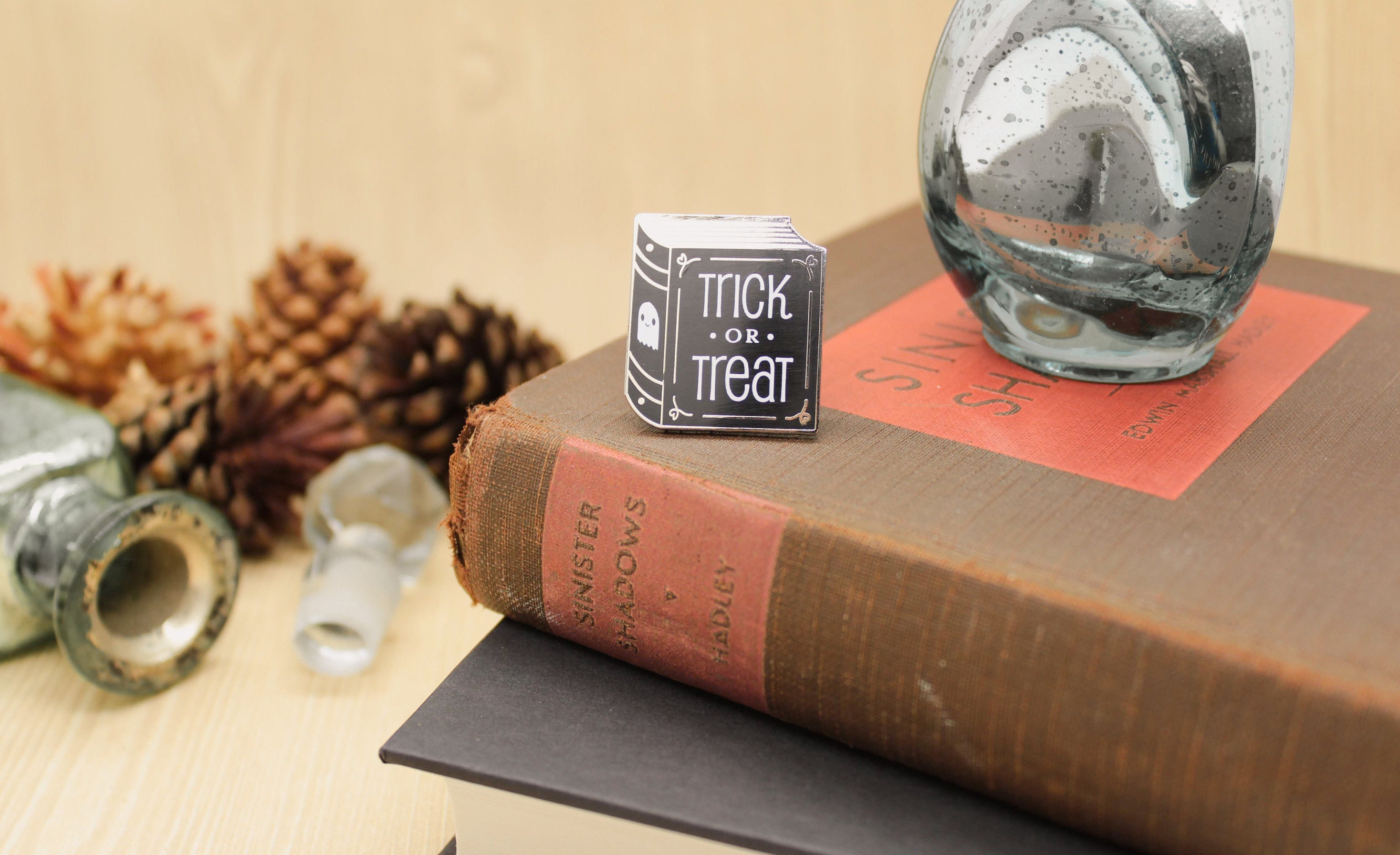 Trick or Treat Enamel Pin - Cute Ghost, Costume, Kawaii Ghost, October ...