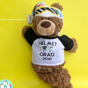 Cranial Band Baby Bear Graduation Shirt, Doc Band Decal Graduation Bear Keepsake Shirt, Plagiocephaly Baby Helmet Flat Fix Teddy Bear Shirt