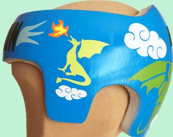 Baby Helmet Sticker Decals, Boy Cranial Band Decals Design, Dragon Themed Doc Band Decals for Plagiocephaly or Craniosynostosis Helmet