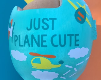 Cranial Band Decals Doc Band Baby Plagiocephaly Helmet Decal Stickers, Airplane themed Docband Design
