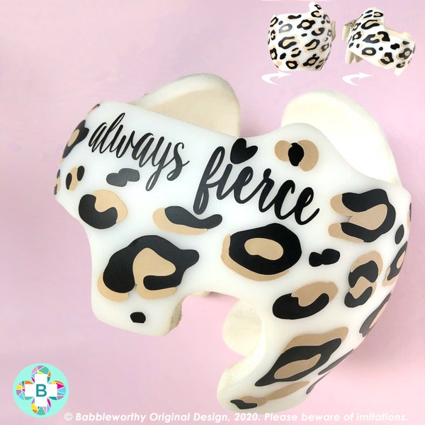 Cranial Band Decals Girl, Plagiocephaly Helmet Docband Starband Decals, Animal Leopard Print Cranial Band Helmet Decoration (Stickers Only)