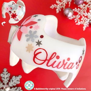 Cranial Helmet Girl, Christmas Holiday Docband Decal Sticker for Baby Helmet, Winter Doc Band Plagio Cranio Cranial Band Design Decals
