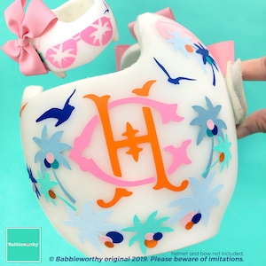 Cranial Band Decal Baby Girl, Preppy Summer Docband Decals Only, Helmet and Bow NOT included, Baby Helmet Decal Decoration for Doc Band