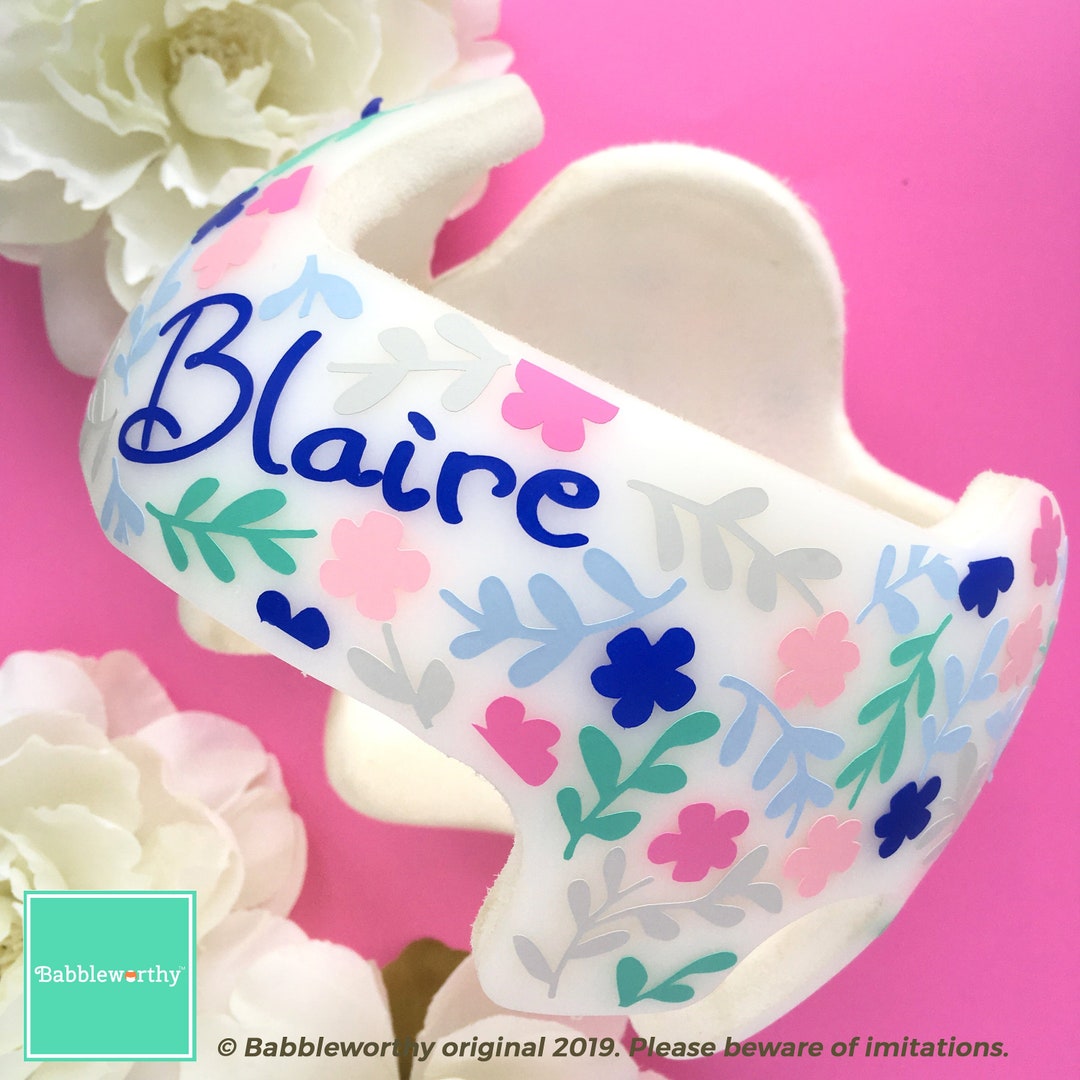 Baby Helmet Decals, Multicolor Floral Docband Decals Only, Cranial