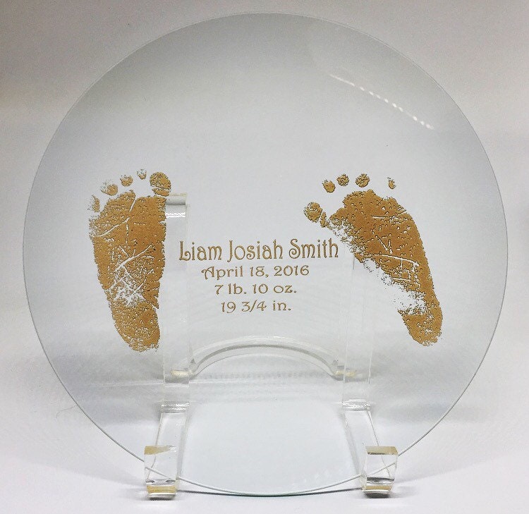 baby footprint plate