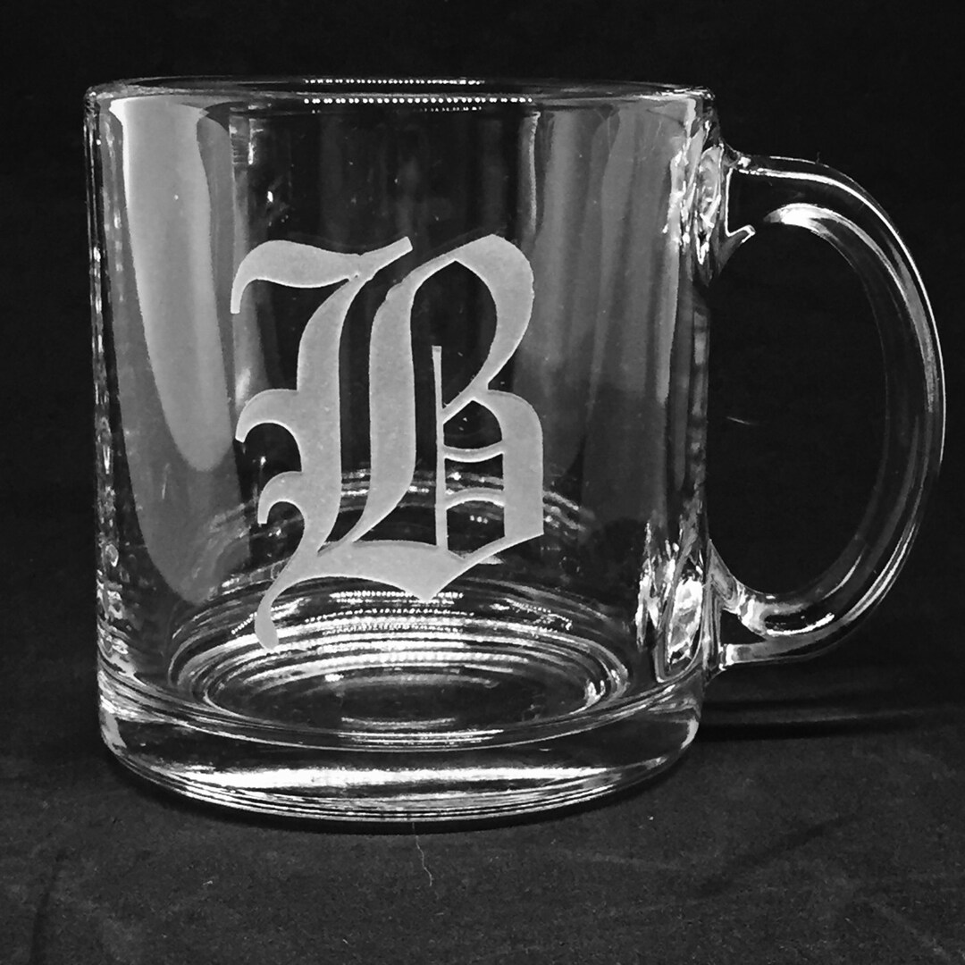 Custom Coffee Mug 13oz. Monogram Mug Glass Coffee Mugs Unique Coffee Mug Personalized Mug