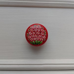 Handmålad blommig lådknopp, ukrainsk Petrykivka Art