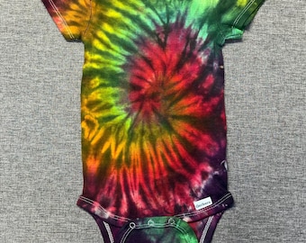 Rainbow Spiral Tie Dye Onesie 12month
