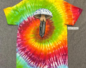 Crystal Mushroom Tie Dye Shirt Adult Medium