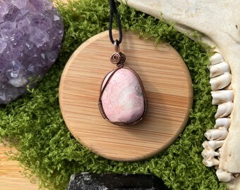 Rhodonite Wire Wrap Pendant