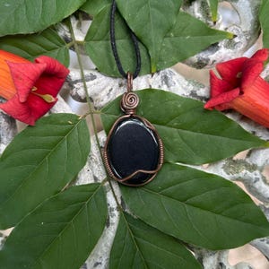 Black Obsidian Wire Wrap Pendant