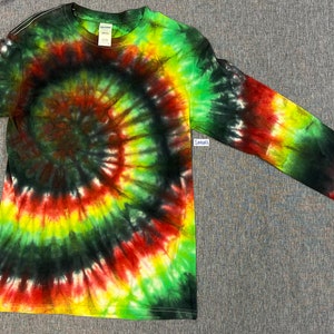Adult Small Rasta Long Sleeve Tie Dye Shirt
