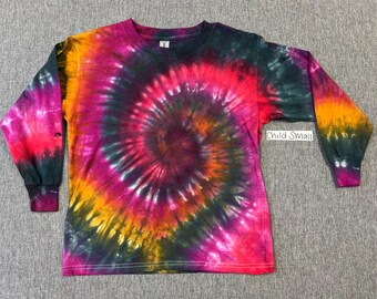 Autumn Spiral Long Sleeve Tie Dye Shirt Child Small