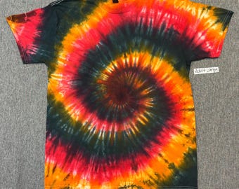 Firey Spiral Tie Dye Shirt Adult Large