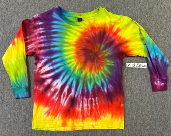 Rainbow Spiral Long Sleeve Tie Dye Shirt Child Small