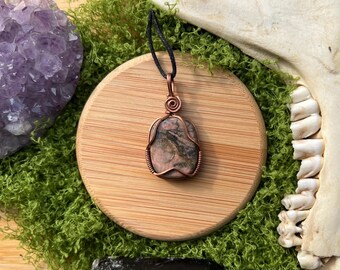 Rhodonite Wire Wrap Pendant