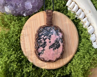 Rhodonite Wire Wrap Pendant