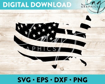 Flag America Instant Digital Download Cut File for Cricut, Silhouette & More - svg - eps - dxf - png