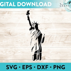 Arquivo de corte de download digital instantâneo da Estátua da Liberdade para Cricut, Silhouette e muito mais - svg - eps - dxf - png