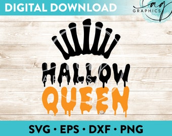 Hallow Queen Skeleton Crown Instant Digital Download Cut File for Cricut, Silhouette & More - svg - eps - dxf - png