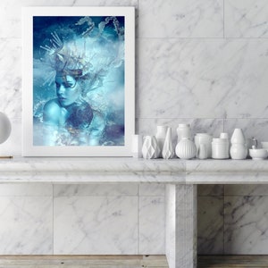 Amphitrite, Greek Goddess, Surreal, Greek Mythology, Digital Art, Fantasy, Printable, Multiple Sizes, 12x18in, INSTANT DOWNLOAD, jpg