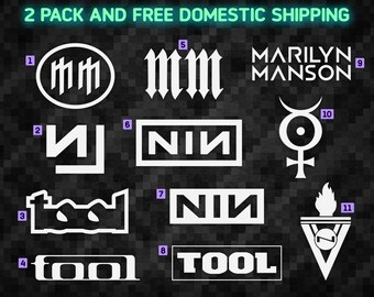 80s 90s Industrial Alternative Rock Metal Ambient Band Sticker Decal (For Car, Laptop, etc) 2 PACK *Free Domestic Shipping*