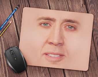 Nicolas Cage Face Meme Mousepad *Free Domestic Shipping*