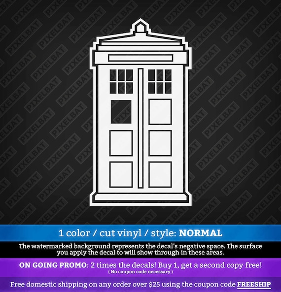 Doctor Who Tardis Decal Vinyl Car Window Sticker ANY SIZE FREE SHIPPING