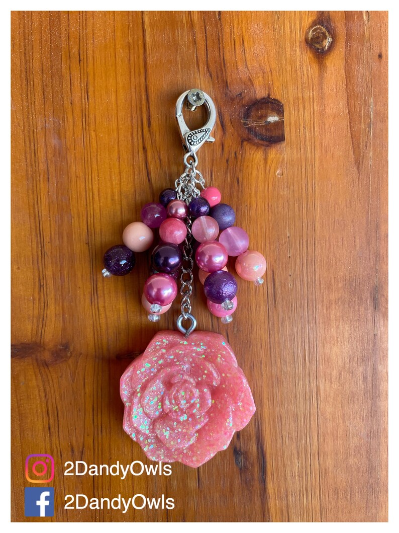 Peach Rose Purse Charm