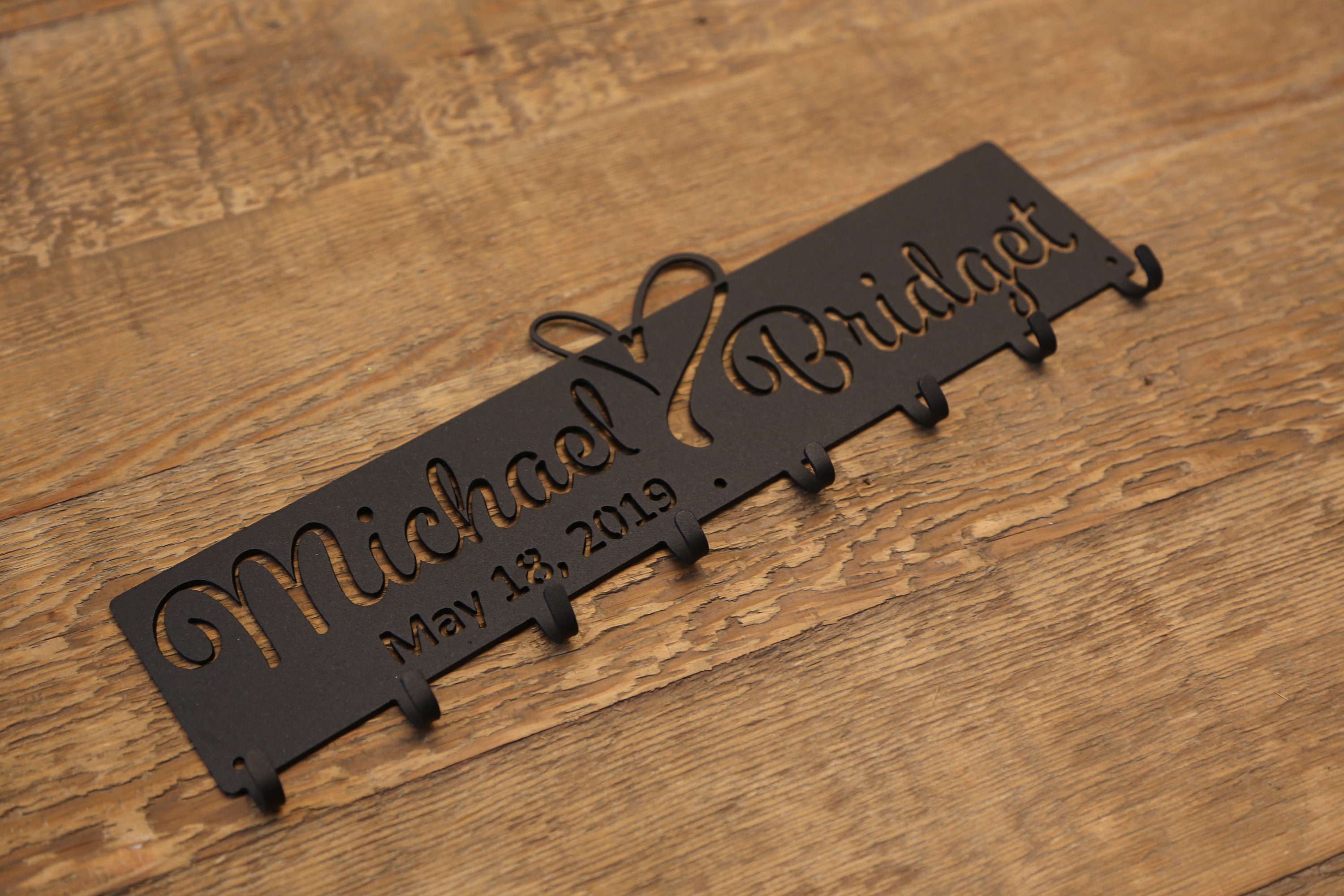 Personalized Metal Keychain Holder with Names and Wedding Etsy