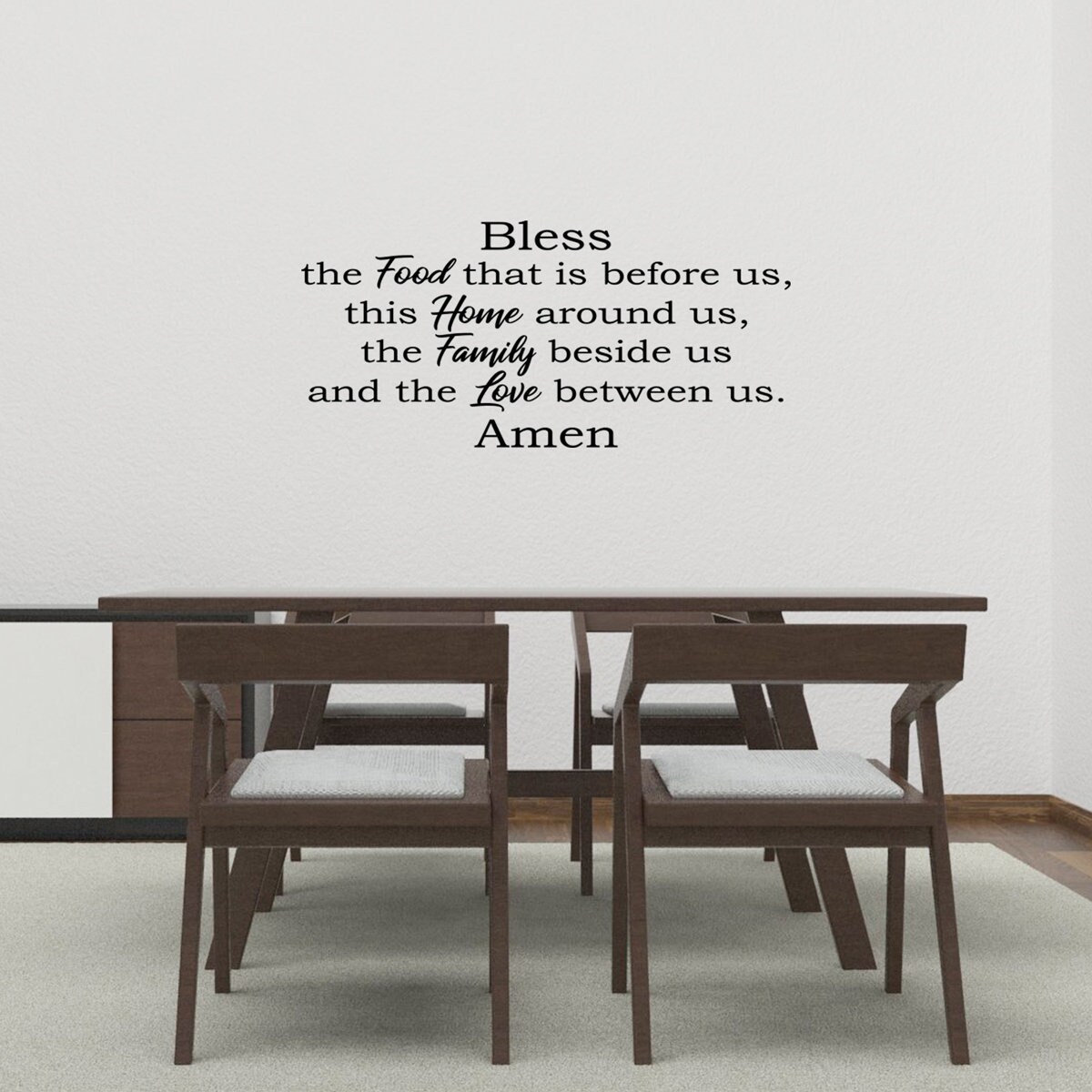Vinyl Wall Decal Bless the Food Prayer Dining Room Kitchen Stickers Mural ig4687