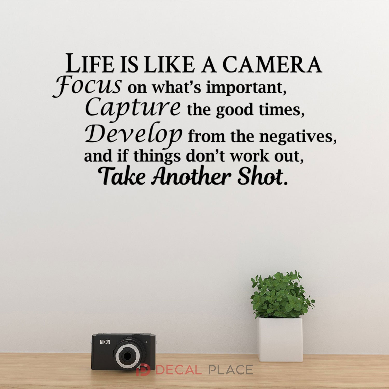 Life is Like a Camera Photo Family Art Wall Decal Quotes - Etsy Israel