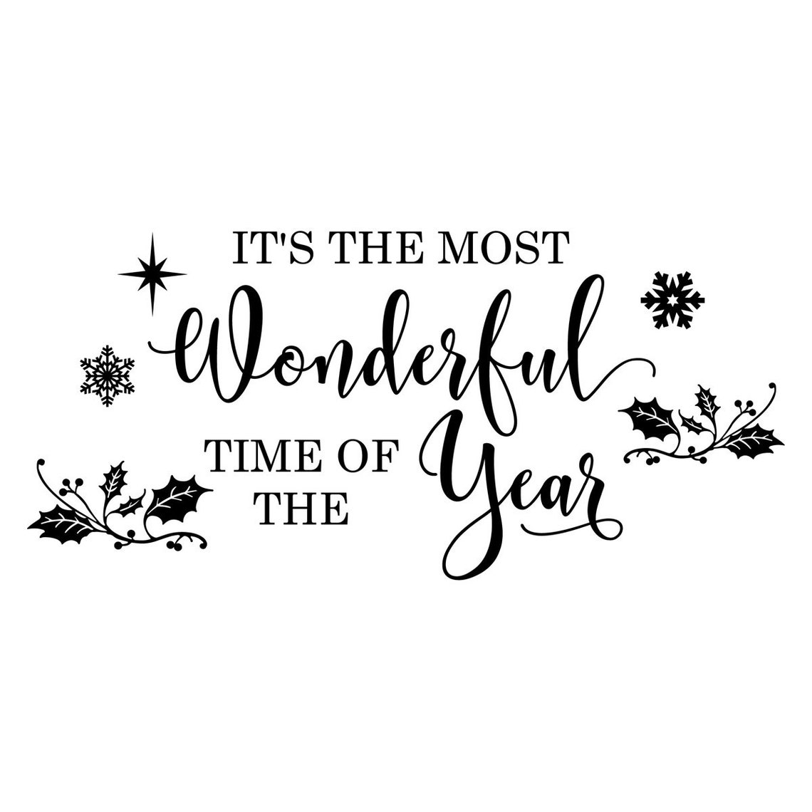 It's the Most Wonderful Time of the Year Vinyl Wall Art - Etsy UK