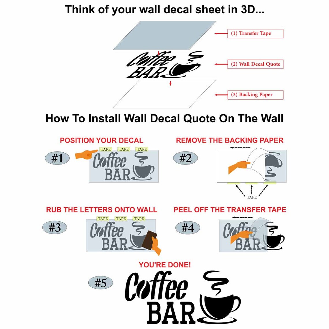 Coffee Bar Wall Decal Quote Pantry Wall Art Stickers Kitchen Etsy