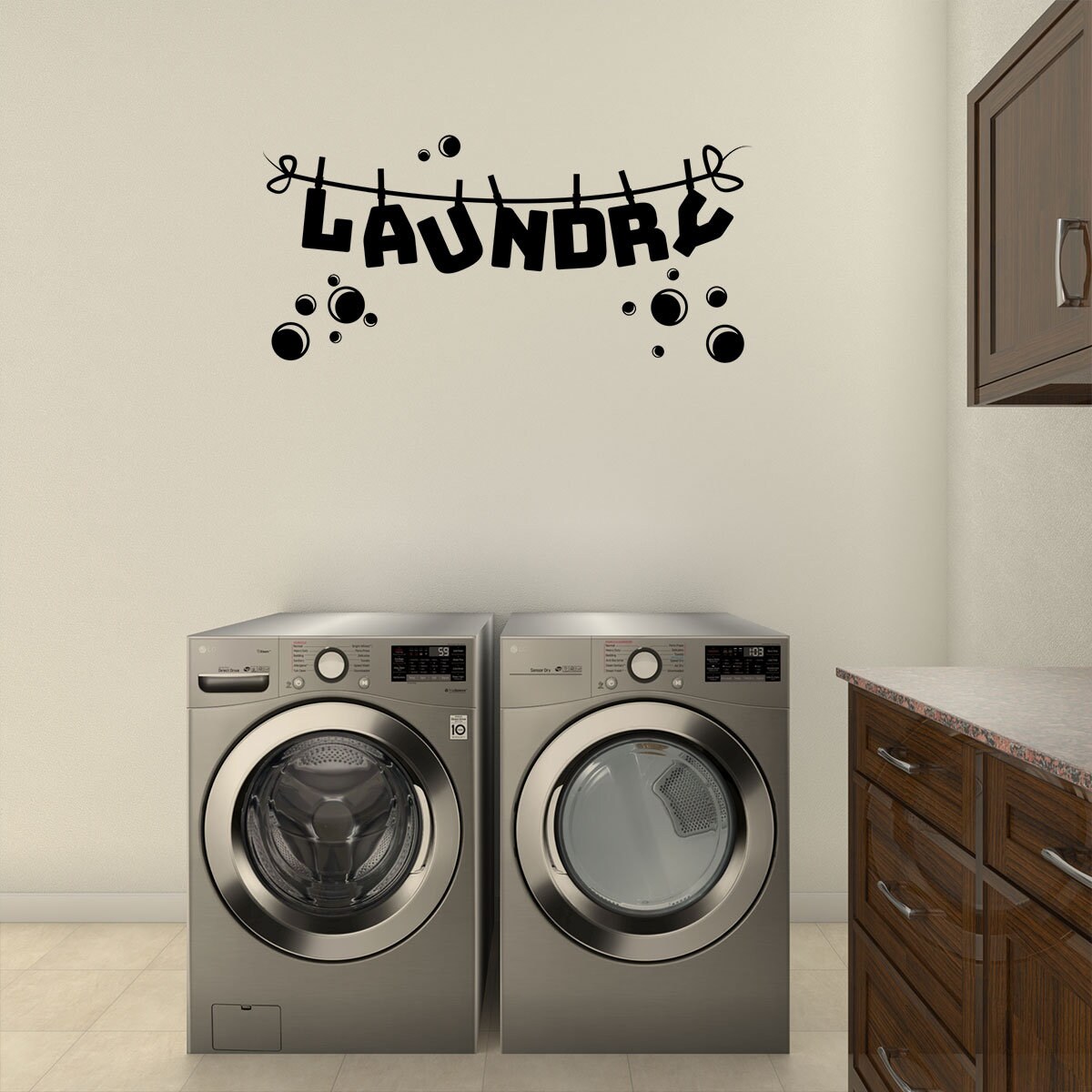 Lavadero pared calcomanía lavadero decoración lavandería | Etsy