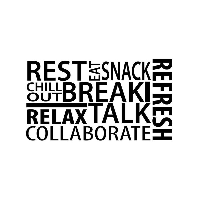 Break Room Collage Office Wall Decal Quote Teamwork Decor Etsy.de