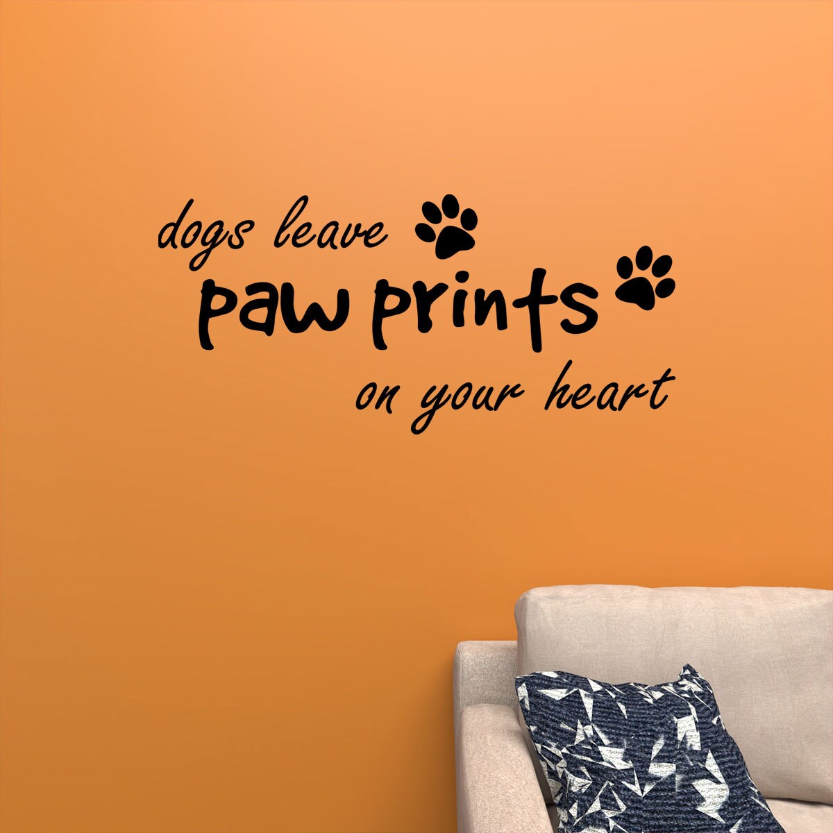 Dogs Leave Paw Prints Quote Glitter Sparkly Wall Decal Sticker Vinyl Wall Art 