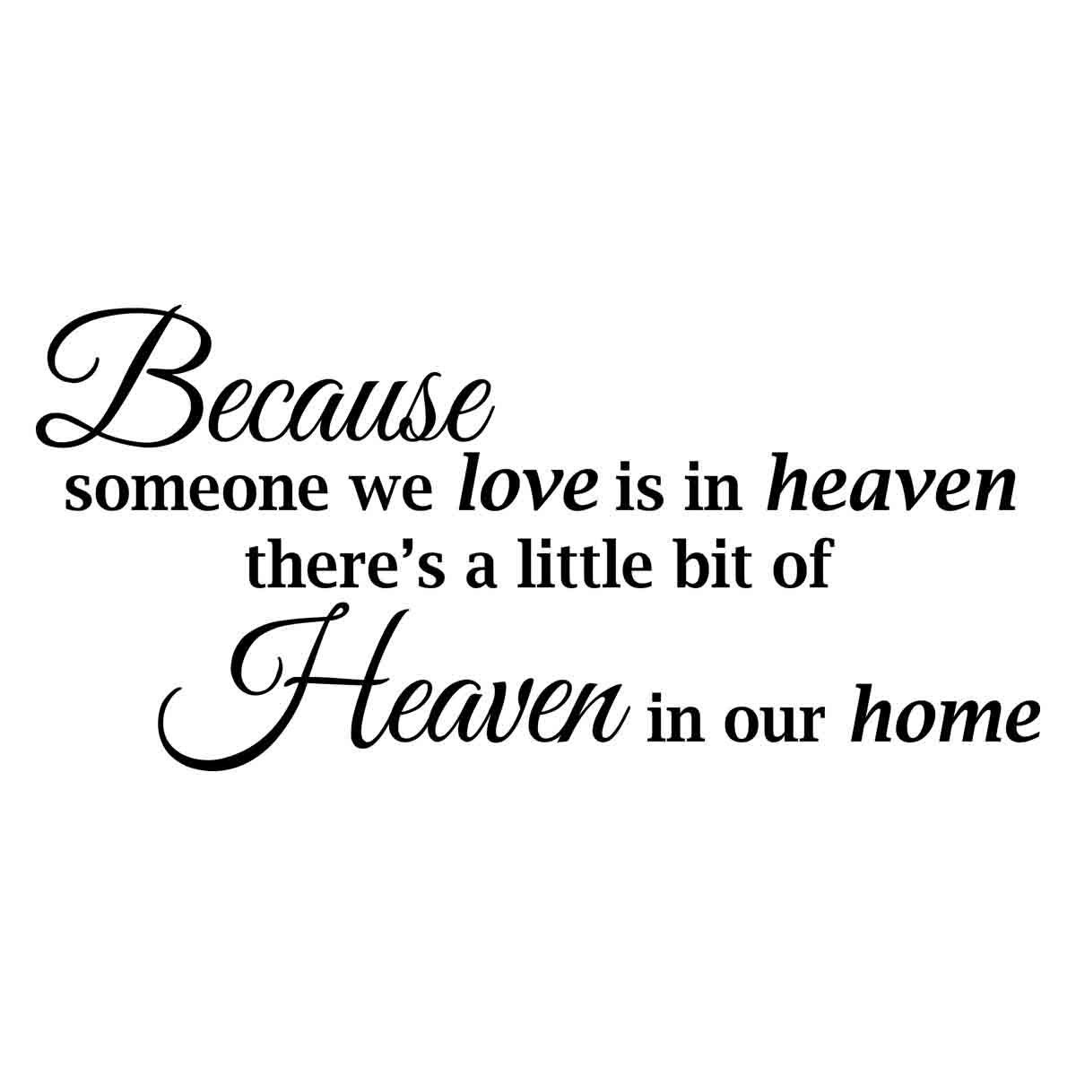 Because Someone We Love is in Heaven Vinyl Wall Decal Quotes - Etsy