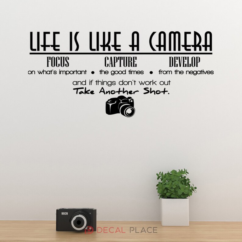 Life is Like a Camera Family Wall Art Quotes Inspirational Etsy