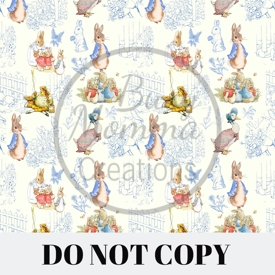 Peter Rabbit Toile Fabric Digital File- SEAMLESS Paper,digital ...