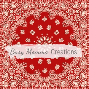 Red Bandana Fabric Digital File- SEAMLESS Paper,Digital,Background,Design,Printable,Print,Pattern