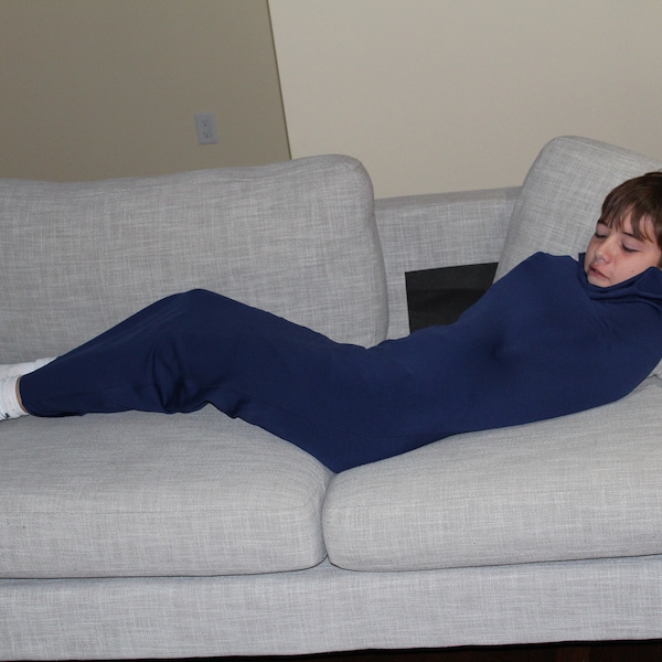 COMPRESSION COCOON- for Children and Adults, open Body Sock for long rides in the car or watching TV