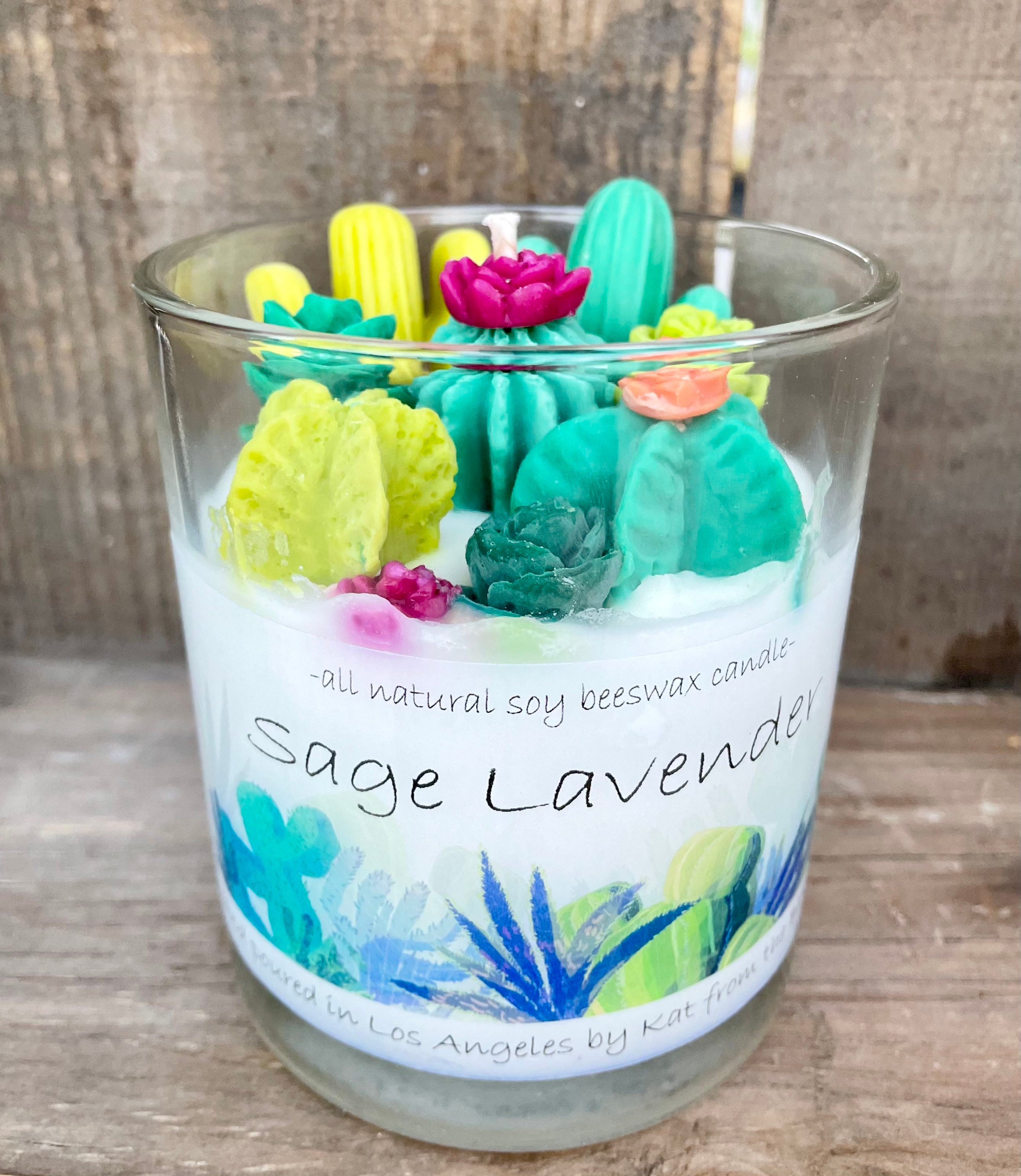 Cactus candle// succulent candle// gift for plant lover Etsy