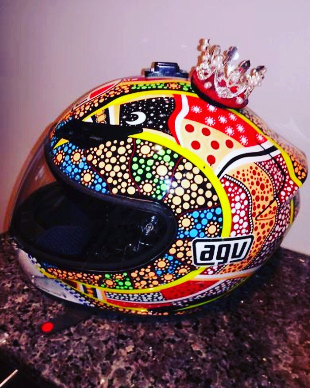 SILVER Candy Coated Motorcycle Helmet Crown For | Etsy