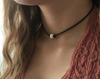 Freshwater Pearl Choker Necklace - by Blue Native. Christmas Gift.