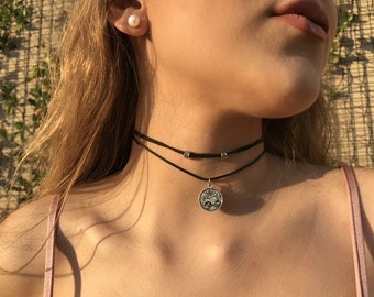 Zodiac Choker Necklace. Star Sign Necklace. Horoscope Sign Necklace. Christmas Gift.