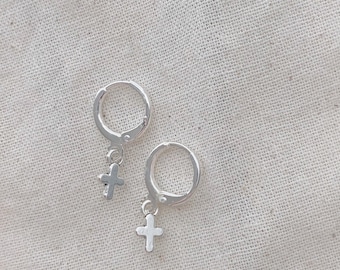 Faith Earrings No.2 • X-Small Cross Dangle Earring - by Blue Native by Jakobs