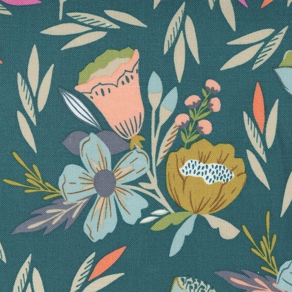 Songbook A New Page, Overjoy, 45552.20, Color Dark Teal by Stephanie Sliwinski  (1/2 Yards Continuous Cuts)